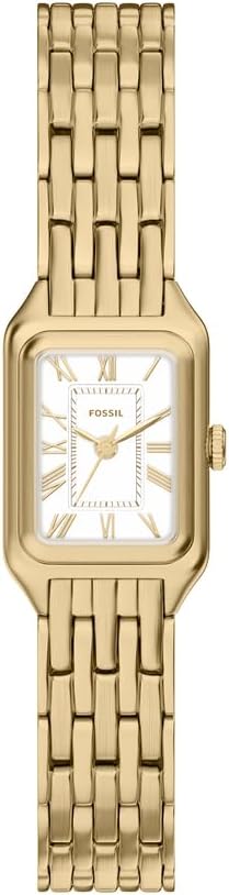 Fossil Raquel ES5467 damski zegarek ze stali nierdzewnej w złotym odcieniu, 18 mm