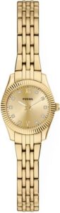 Fossil Scarlette ES5474 damski zegarek ze stali nierdzewnej w złotym odcieniu, 20 mm