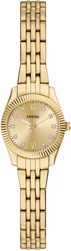 Fossil Scarlette ES5474 damski zegarek ze stali nierdzewnej w złotym odcieniu, 20 mm