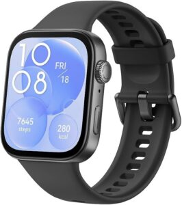 HUAWEI Watch FIT 3, 1,82-calowy ekran AMOLED, ultra cienka konstrukcja, kompleksowe monitorowanie ćwiczeń, kompleksowe zarządzanie zdrowiem, 10-dniowa bateria, kompatybilny z iOS i Androidem, czarny
