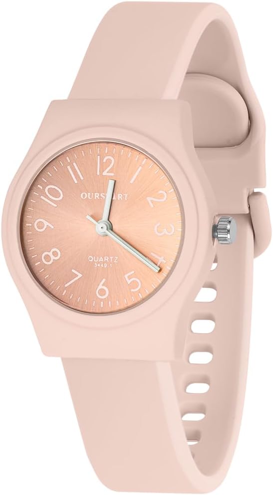 OFFCUP Silikonowy pasek damski zegarek sportowy 38 mm, analogowe zegarki kwarcowe, damskie zegarki z łatwą do odczytania tarczą, prosty damski zegarek na rękę dla lekarzy, pielęgniarek, studentów,