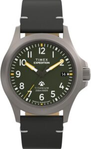 Timex Men's Expedition Titanium 38mm Leather Strap Watch