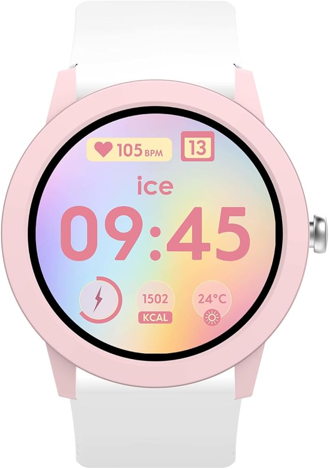 Ice-Watch - ICE smart junior 3.0 Pink White - Okrągły zegarek dla dziewczynek w kolorze różowym z silikonowym paskiem - 025248 (1,19 cala)