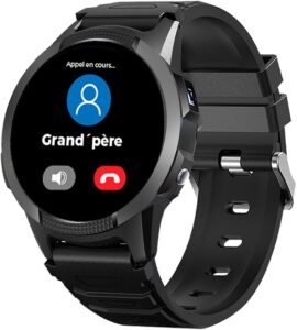 SaveFamily Slim 4G – Smartwatch dla dzieci: wideorozmowy, GPS, dzwonienie, czat, SOS, stoper, krokomierz, wodoodporny IP67, nowoczesny i dyskretny design (czarny)