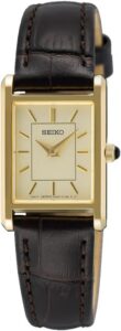 Seiko Damski zegarek analogowy ze skórzaną bransoletką SWR110P1