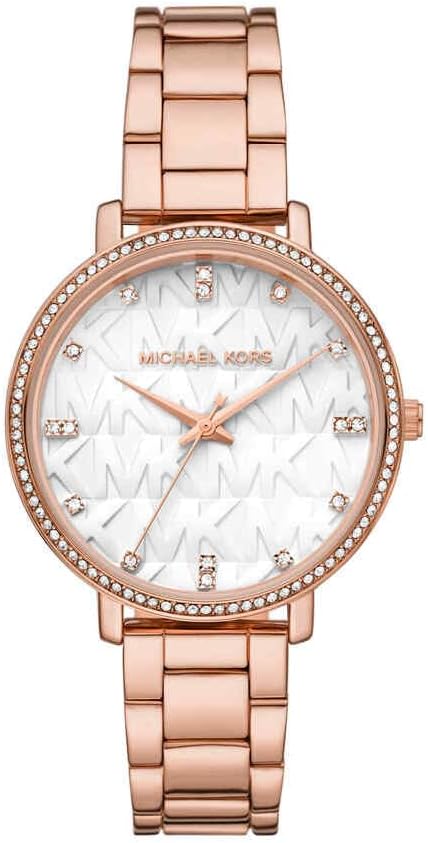 Michael Kors Damski Zegarek Pyper, kwarcowy z trójwskazówkowym mechanizmem, z paskiem ze stali nierdzewnej lub stopu metali