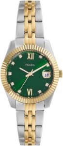 Fossil Scarlette Zegarek dla kobiet, mechanizm kwarcowy z paskiem ze stali nierdzewnej lub skóry