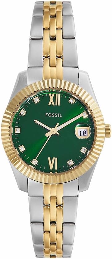 Fossil Scarlette Zegarek dla kobiet, mechanizm kwarcowy z paskiem ze stali nierdzewnej lub skóry