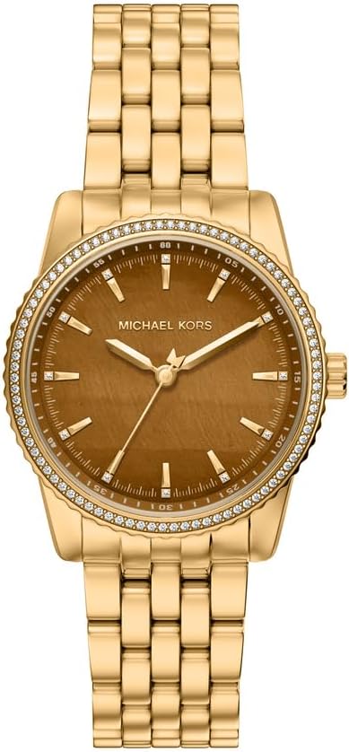 Michael Kors Bryant MK7581 damski zegarek ze stali nierdzewnej 35 mm w złotym odcieniu,