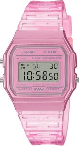 Casio Klasyczny zegarek kwarcowy z serii F91W | wodoodporny | stoper 1/100 sekundy | codzienny alarm | sygnał godzinowy | kalendarz automatyczny | obudowa SS | format 12/24-godzinny