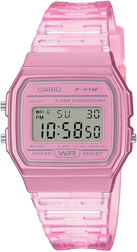 Casio Klasyczny zegarek kwarcowy z serii F91W | wodoodporny | stoper 1/100 sekundy | codzienny alarm | sygnał godzinowy | kalendarz automatyczny | obudowa SS | format 12/24-godzinny