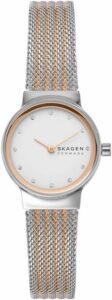 Skagen zegarek Freja Lille dla kobiet, kwarcowy mechanizm dwukierunkowy z paskiem ze stali szlachetnej lub skóry