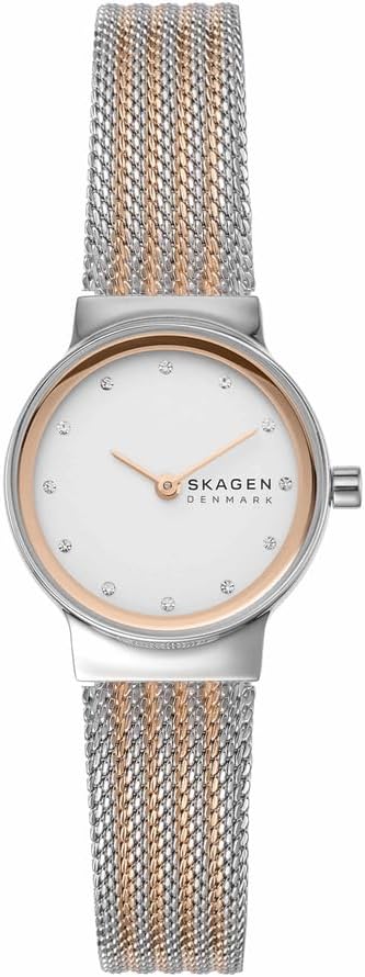 Skagen zegarek Freja Lille dla kobiet, kwarcowy mechanizm dwukierunkowy z paskiem ze stali szlachetnej lub skóry