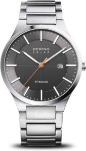 BERING Zegarek męski z mechanizmem solarnym – kolekcja Solar z tytanem i szkłem szafirowym 15239-XXX