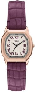 Fossil Damski analogowy zegarek kwarcowy ze skórzanym paskiem ES5428