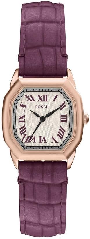 Fossil Damski analogowy zegarek kwarcowy ze skórzanym paskiem ES5428