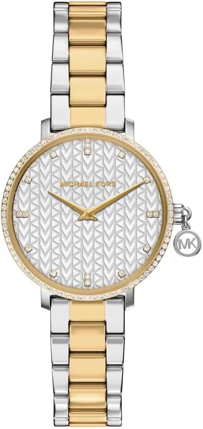 Michael Kors Pyper MK7574 damski zegarek ze stali nierdzewnej 32 mm w srebrnym odcieniu,