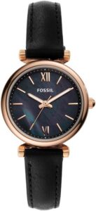 Fossil Carlie Mini Zegarek damski, mechanizm kwarcowy z paskiem ze stali szlachetnej lub skóry