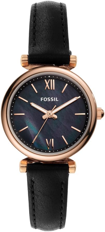 Fossil Carlie Mini Zegarek damski, mechanizm kwarcowy z paskiem ze stali szlachetnej lub skóry