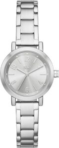 DKNY Damski analogowy zegarek kwarcowy z paskiem ze stali nierdzewnej NY6695, Srebrny