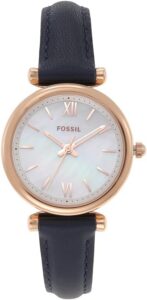 Fossil Carlie Mini Zegarek damski, mechanizm kwarcowy z paskiem ze stali szlachetnej lub skóry