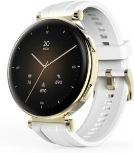 Hama Smartwatch 7000 (1,32" ekran AMOLED, wodoodporność IP68/3 ATM, połączenia głosowe, asystenci Siri/Google,VO2max, tętno, SpO2, fazy snu, 110 trybów sportowych, powiadomienia, mikrofon) złoty