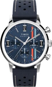Timex Męski zegarek kwarcowy z chronografem ze skórzanym paskiem Marlin