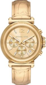 Michael Kors Damski analogowy zegarek kwarcowy z paskiem ze stali nierdzewnej MK7493, Złoty