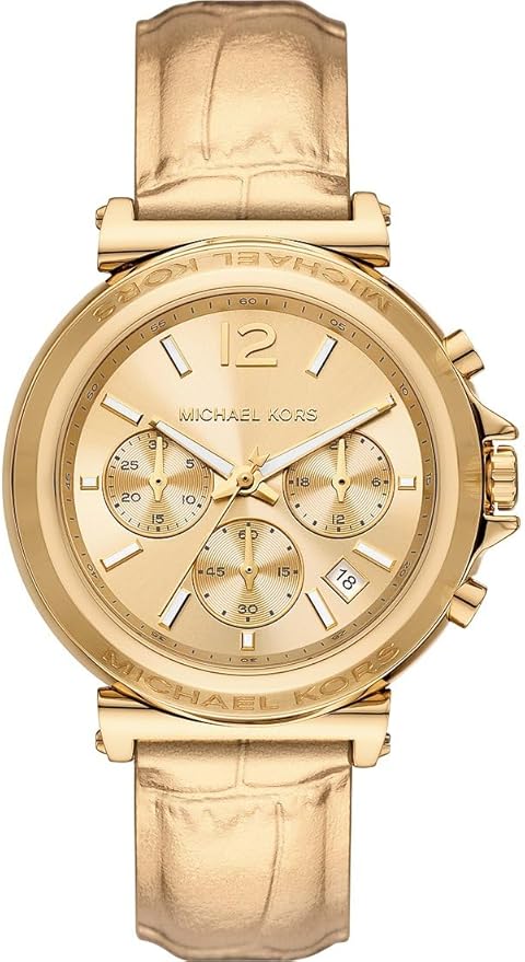 Michael Kors Damski analogowy zegarek kwarcowy z paskiem ze stali nierdzewnej MK7493, Złoty