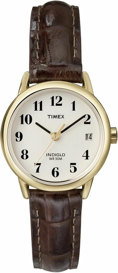 Timex Easy Reader damski 25 mm brązowy skórzany pasek zegarek