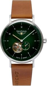 Bauhaus Męski zegarek automatyczny 2166 z otwartym sercem i skórzanym paskiem