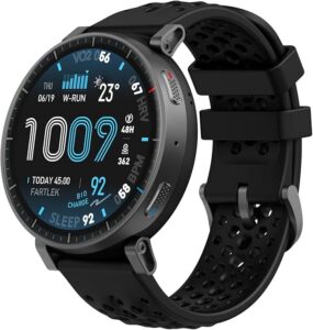Amazfit Active Max 48mm Smartwatch 1,5" AMOLED, 25 dni pracy baterii, mapy offline, NFC, GPS, 4GB pamięci, 170+ trybów sportowych, wodoszczelność 5 ATM, monitorowanie pulsu i snu, dla Android & iPhone