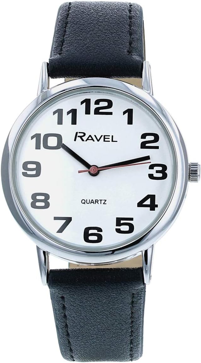 Ravel - Unisex - Zegarek na rękę z dużymi cyframi - Analogowy mechanizm kwarcowy - R0105