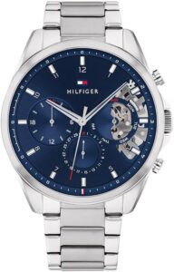 Tommy Hilfiger Mężczyźni Baker Zegarek, Granatowy/Srebrny, 43.5 mm