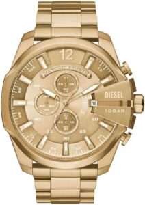 Diesel Mega Chief zegarek dla mężczyzn, mechanizm chronografu z paskiem ze stali nierdzewnej
