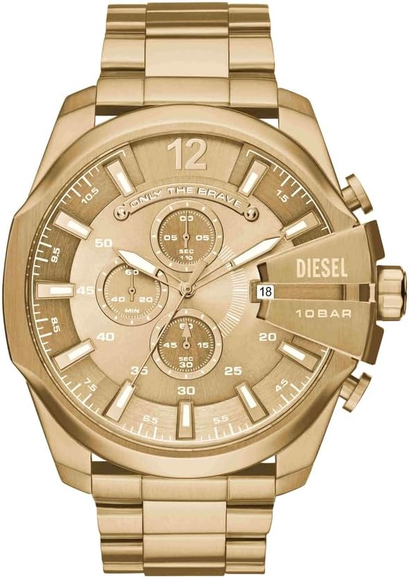 Diesel Mega Chief zegarek dla mężczyzn, mechanizm chronografu z paskiem ze stali nierdzewnej