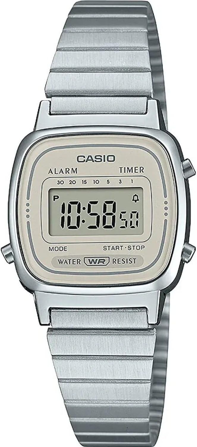 Casio Kobiety Vintage Zegarek, Srebrny
