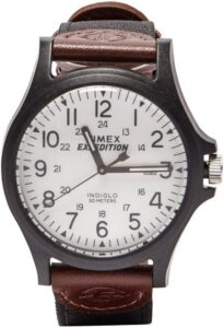 Timex TW4B08200 Mężczyźni wyprawa brązowy tkaniny Pasek zegarka