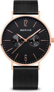 BERING Unisex Analogowy Kwarcowy Kolekcja Zegarek na rękę ze Stal nierdzewna pasek oraz Szafirowe szkło