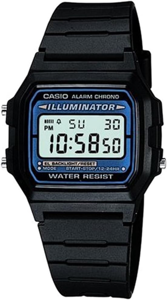 Casio Kobiety Retro Vintage Zegarek, Czarny/Niebieski, 39 mm