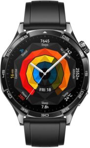 HUAWEI WATCH GT 5 46 mm Smartwatch, ostre krawędzie, zupełnie nowe sporty biegowe i rowerowe, śledzenie zdrowia, żywotność baterii do 14 dni, kompatybilny z iOS i Android, czarny