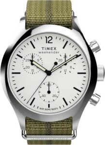 Timex Men's Weekender New England Chronograph 40mm Eco-Conscious Fabric Strap Watch