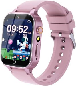 Inteligentny zegarek Chłopiec Dziewczynka 3-15 lat, 39 gier, tryb sportowy, 100+ karty do nauki, audiobooki, tryb szkolny, aparat, MP3, krokomierz, alarm, latarka, prezent edukacyjny dla chłopców i