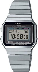 Zegarek retro Casio A700WE-1AEF Unisex srebrny chronometr