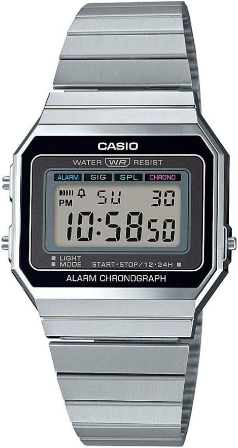 Zegarek retro Casio A700WE-1AEF Unisex srebrny chronometr