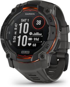 Instinct 3 GPS 50mm Smartwatch, Solar, Black Bezel | 1.1 wyświetlacz Mip, ładowanie słoneczne, wbudowana latarka LED, wzmocniona metalową ramką, 10 atm