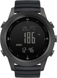 NORTH EDGE APACHE-46 Męskie Cyfrowe Zegarki Sportowe Wojskowe Kompas Temperatury Kroki Tracker Sportowe Zegarki Survival Tactical, Czarny silikon, silicio, pasek