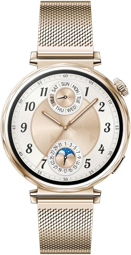 HUAWEI WATCH GT 5 41 mm Smartwatch, ostre krawędzie, zupełnie nowe sporty biegowe i rowerowe, śledzenie zdrowia, żywotność baterii do 7 dni, kompatybilny z iOS i Android, złoty