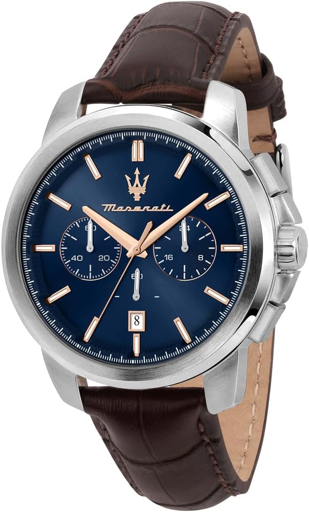 Maserati Męski zegarek Coll. Successo edycja limitowana, chronograf, kwarcowy-R8871621019, br?zowy, 44mm, pasek