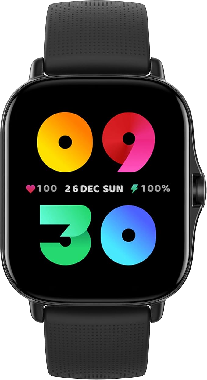 Amazfit GTS 2 Smartwatch z wyświetlaczem AMOLED Always-on, połączenia Bluetooth, pamięć muzyki 3 GB, zegarek sportowy z 90 trybami sportowymi, monitorowanie tętna i SpO2, Alexa, GPS, Czarny